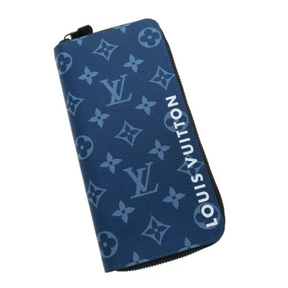 Louis Vuitton Zippy Wallet Vertical Leather Blue